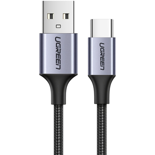 Кабел за данни и зареждане USB-A - USB-C UGREEN US288, 18W, 1m, Черен