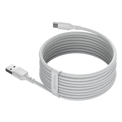 Кабел за пренос на данни и зареждане от USB-A към USB-C Baseus, 40 W, 1,5 м, бял TZCATZJ-02