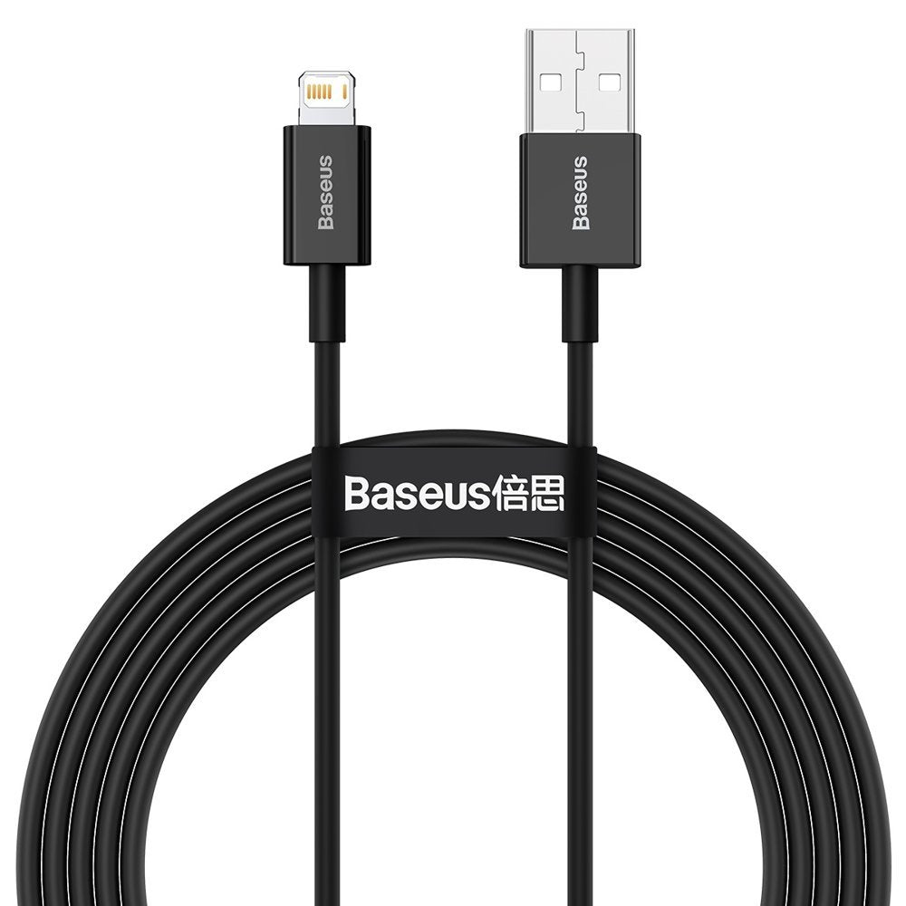 Кабел за данни и зареждане USB-A - Lightning Baseus Superior Series, 20W, 2 m, черен CALYS-C01