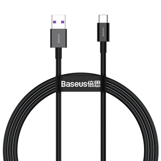 Кабел за данни и зареждане USB-A - USB-C Baseus Superior Series, 66W, 1m, черен CATYS-01