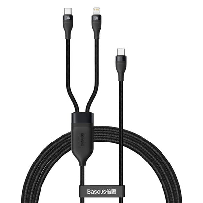 Кабел за данни и зареждане USB-C - Lightning / USB-C Baseus Flash Series 2in1, 100W, 1.2m, Черен CA1T2-F01