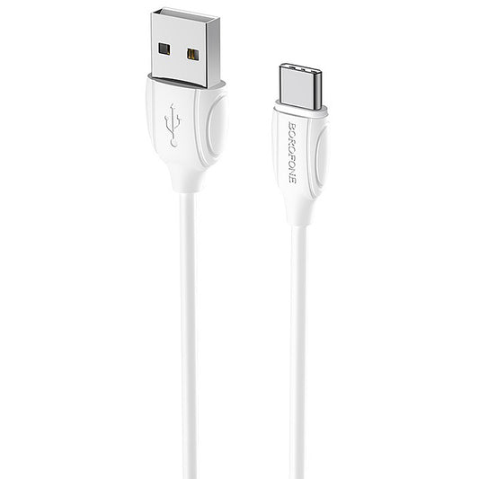 Кабел за данни и зареждане USB-A - USB-C Borofone Benefit BX19, 18W, 1m, бял