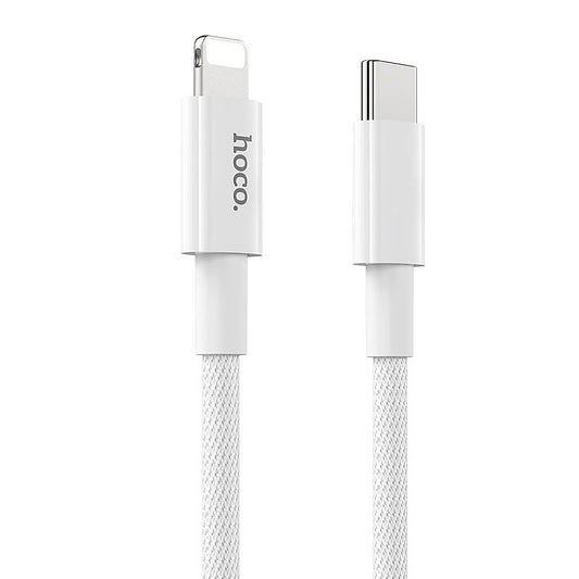 Кабел за данни и зареждане USB-C - Lightning HOCO X56, 20W, 1m, Бял