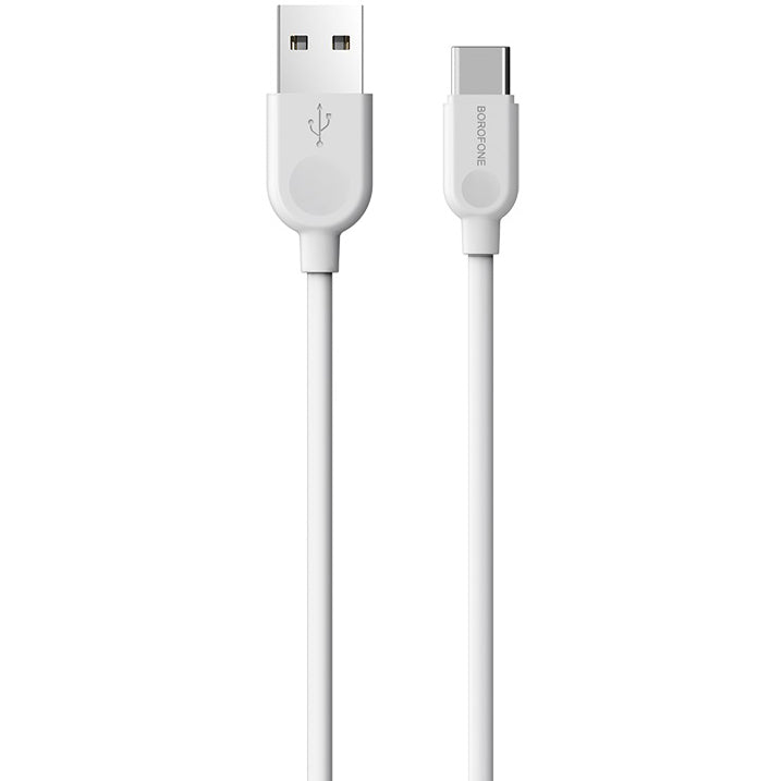 Кабел за пренос на данни и зареждане USB-A - USB-C Borofone BX14 LinkJet, 18W, 1m, бял