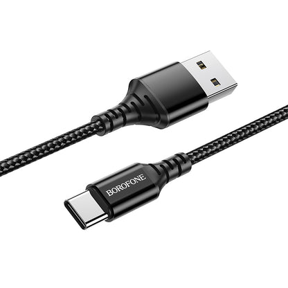 Кабел за пренос на данни и зареждане от USB-A към USB-C Borofone BX54 Ultra bright, 18W, 1m, черен