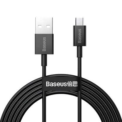 Кабел за данни и зареждане USB-A - microUSB Baseus Superior Series, 18W, 1m, черен CAMYS-01