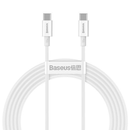 USB-C кабел за данни и зареждане - USB-C Baseus Superior Series, 100W, 2m, бял CATYS-C02