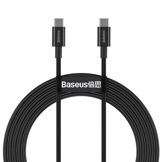 USB-C кабел за данни и зареждане - USB-C Baseus Superior Series, 100W, 1m, черен CATYS-B01