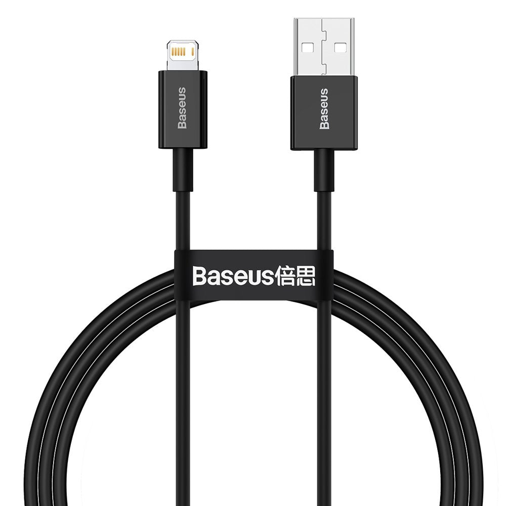 Кабел за данни и зареждане USB-A - Lightning Baseus Superior Series, 20W, 1m, черен CALYS-A01