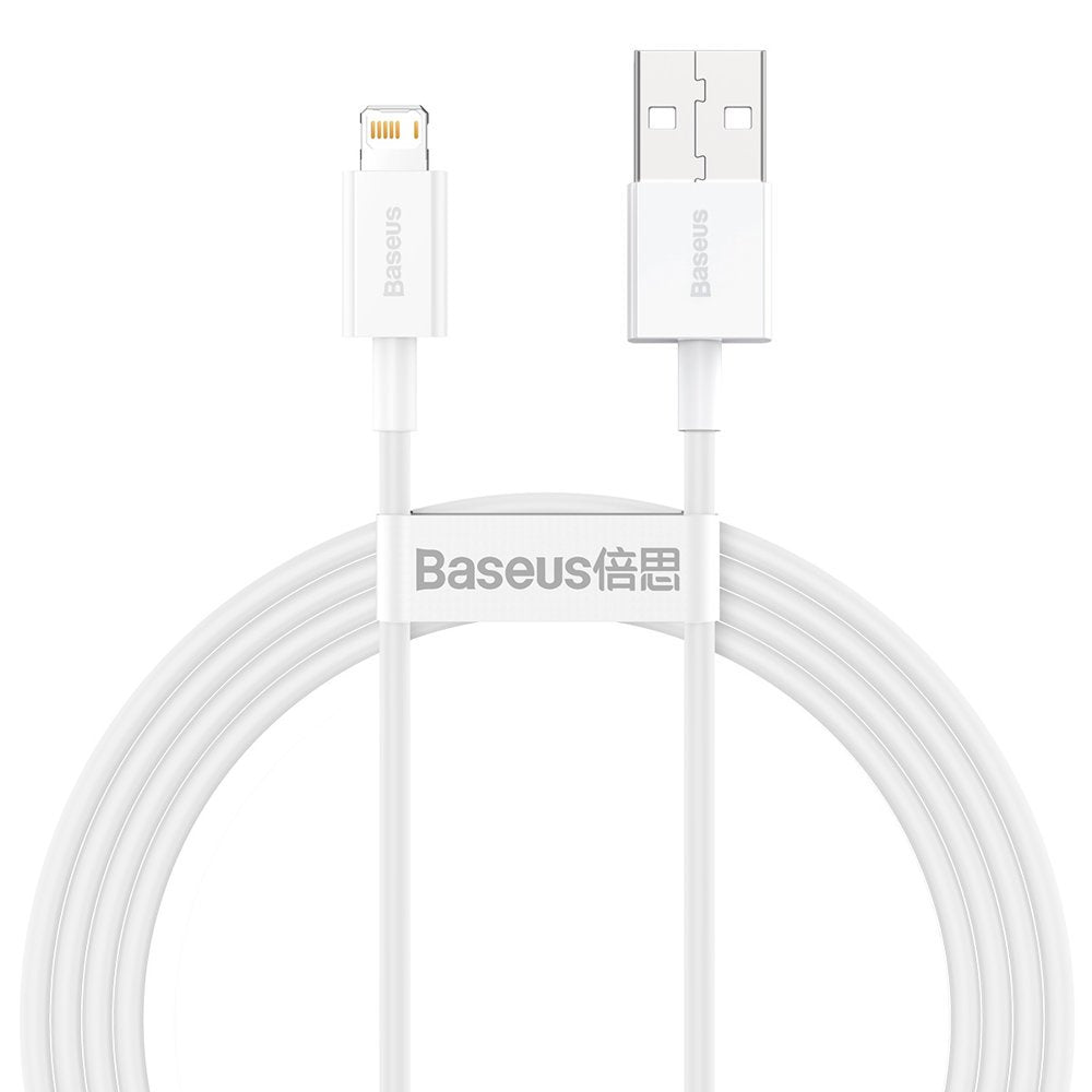 Кабел за данни и зареждане USB-A - Lightning Baseus Superior Series, 20W, 1,5 м, бял CALYS-B02