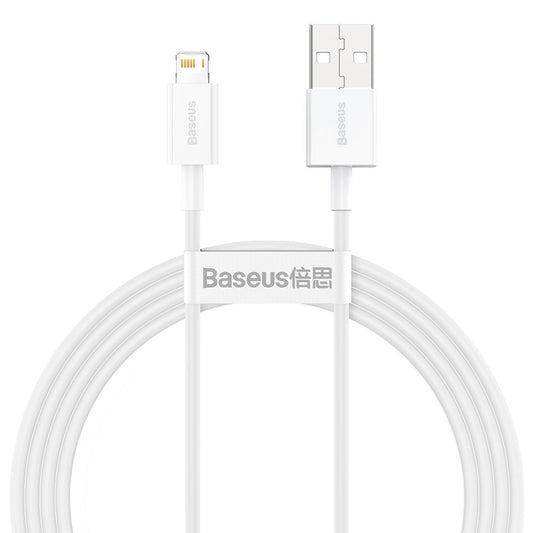 Кабел за данни и зареждане USB-A - Lightning Baseus Superior Series, 20W, 1,5 м, бял CALYS-B02