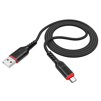 HOCO X59 Victory USB-A - microUSB кабел за данни и зареждане, 18W, 1 м, черен