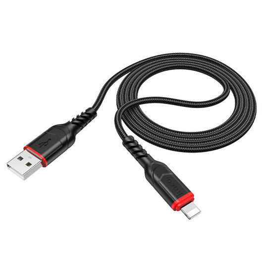 Кабел за данни и зареждане USB-A - Lightning HOCO X59 Victory, 18W, 1m, Черен