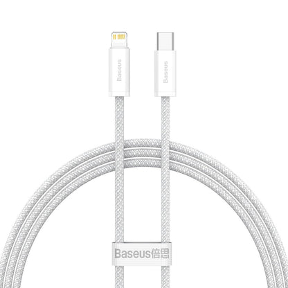 Кабел за данни и зареждане USB-C - Lightning Baseus Dynamic Fast Charging, 20 W, 1 м, бял CALD000002