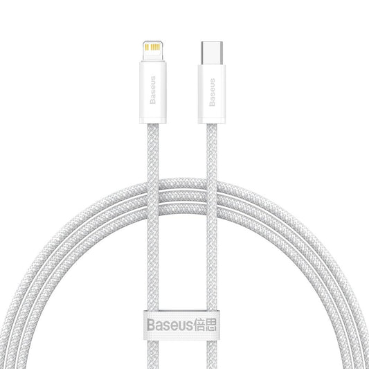 Кабел за данни и зареждане USB-C - Lightning Baseus Dynamic Fast Charging, 20 W, 1 м, бял CALD000002