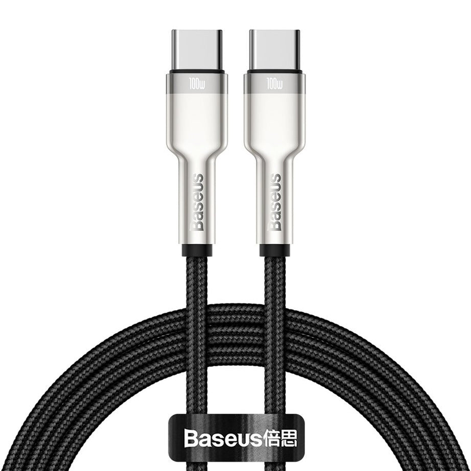Кабел за данни и зареждане USB-C - USB-C Baseus Cafule, 100W, 2m, Черен CATJK-D01