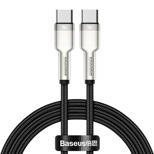 Кабел за данни и зареждане USB-C - USB-C Baseus Cafule, 100W, 2m, Черен CATJK-D01