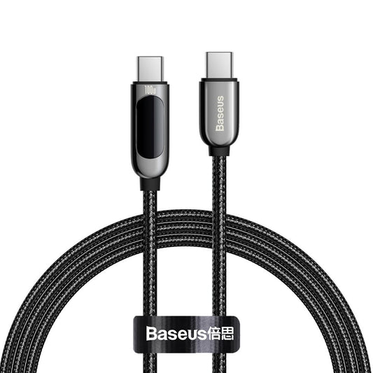 USB-C кабел за данни и зареждане - USB-C Baseus Display, 100W, 1m, черен CATSK-B01