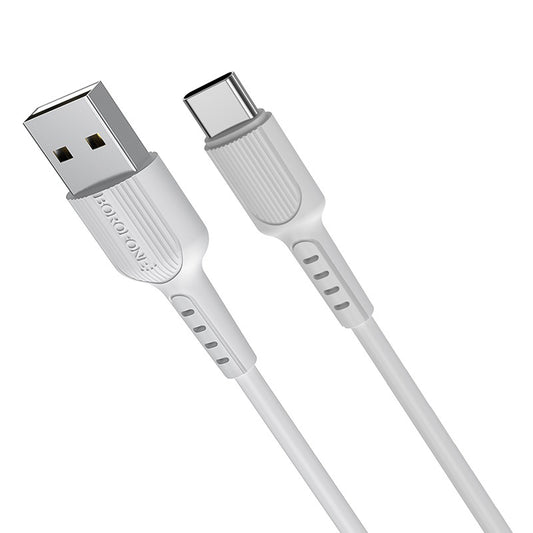 Кабел за данни и зареждане USB-A - USB-C Borofone BX16, 18W, 1 м, бял