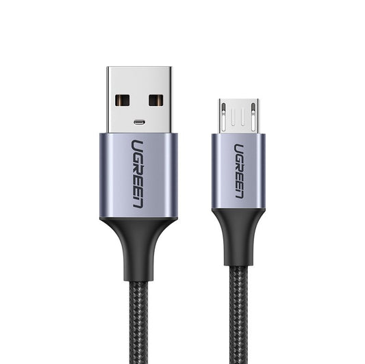 Кабел за данни и зареждане USB-A - microUSB UGREEN US290, 18W, 1.5m, Черен