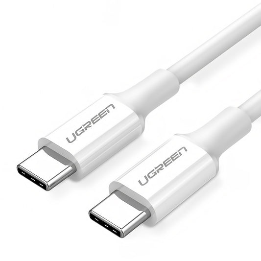 USB-C кабел за данни и зареждане - USB-C UGREEN US264, 60W, 2m, бял