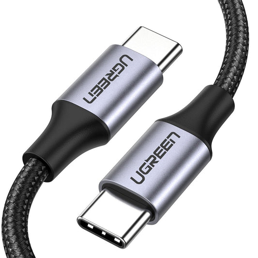 Кабел за данни и зареждане USB-C - USB-C UGREEN US261, 60W, 1м, Сив