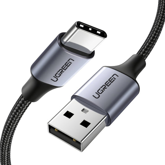 Кабел за данни и зареждане USB-A - USB-C UGREEN US288, 18W, 1.5m, Черен