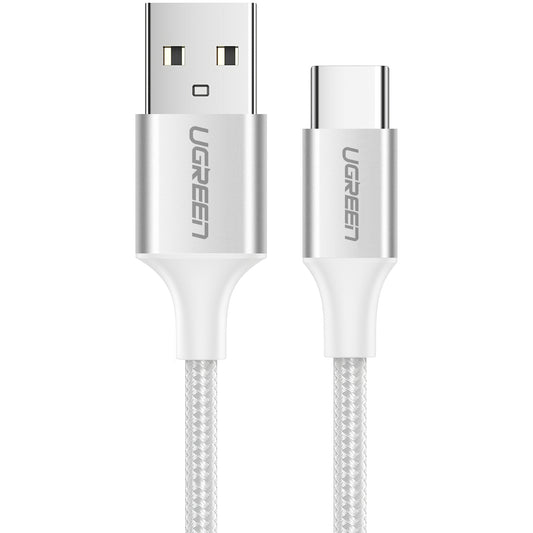 Кабел за данни и зареждане USB-A - USB-C UGREEN US288, 18W, 2m, Бял