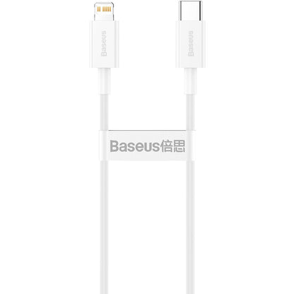 Кабел за данни и зареждане USB-C - Lightning Baseus Superior Series, 20W, 1m, бял CATLYS-A02