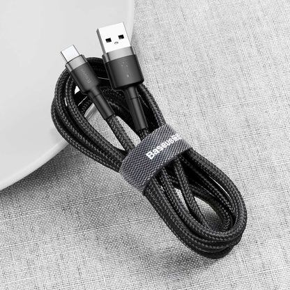 Кабел за пренос на данни и зареждане USB-A - USB-C Baseus Cafule, 60W, 0,5 м, черен CATKLF-AG1