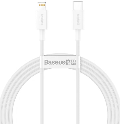 Кабел за пренос на данни и зареждане USB-C - Lightning Baseus Superior Series, 20W, 1,5 м, бял CATLYS-B02 