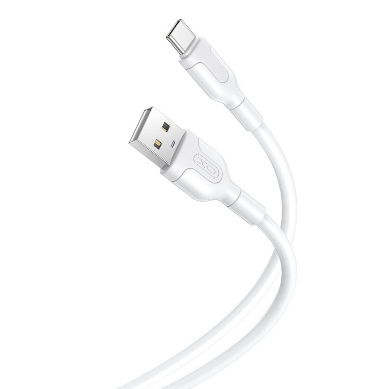 Кабел за данни и зареждане USB-A - USB-C XO Design NB212, 18W, 1m, Бял