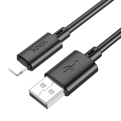 Кабел за данни и зареждане USB-A - Lightning HOCO X88, 18W, 1 м, черен 