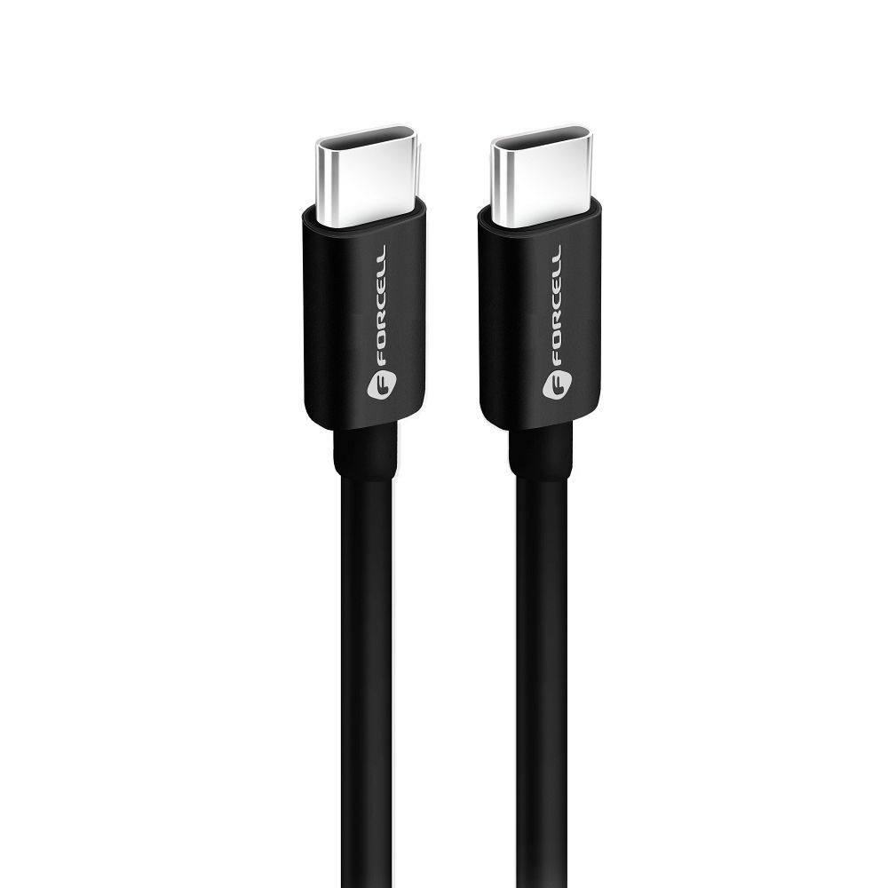 USB-C кабел за данни и зареждане - USB-C Forcell F-Energy C338, 60W, 0,25 м, черен 