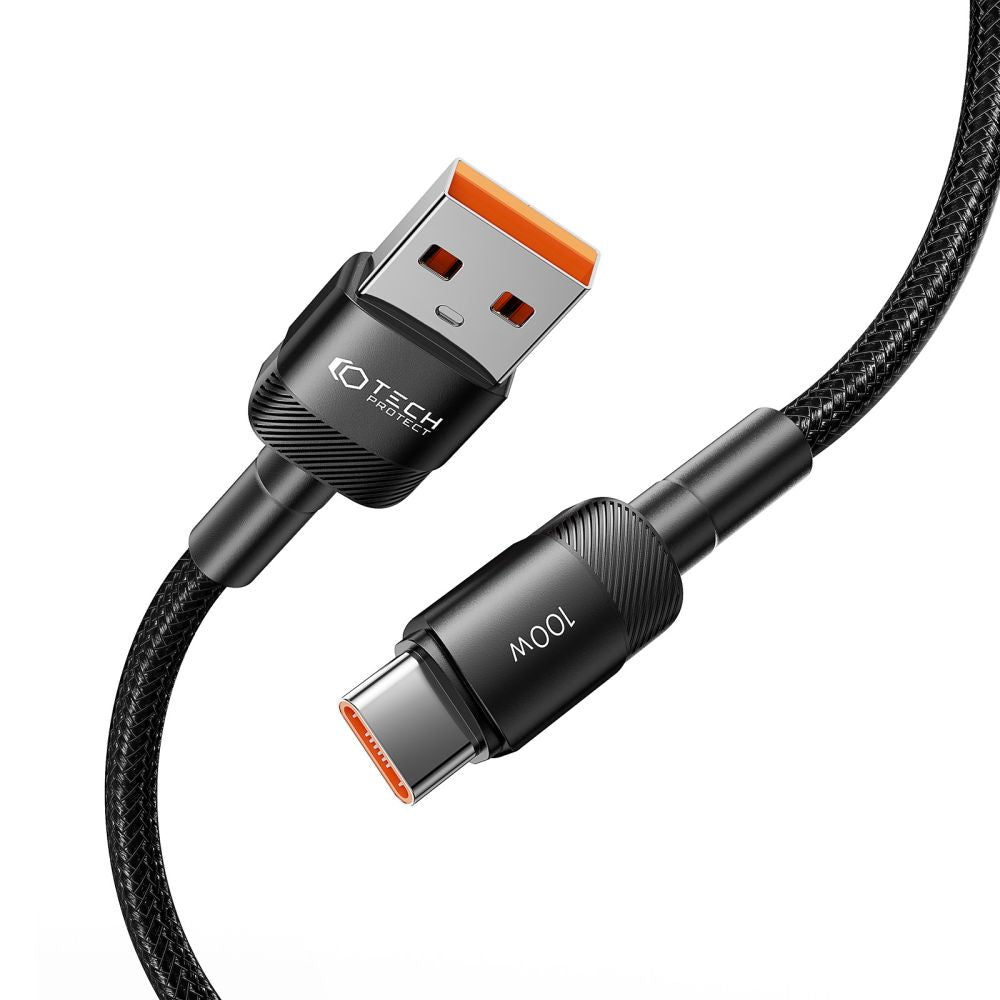 USB-A към USB-C Tech-Protect Ultraboost EVO, 100W, 3m, черен 