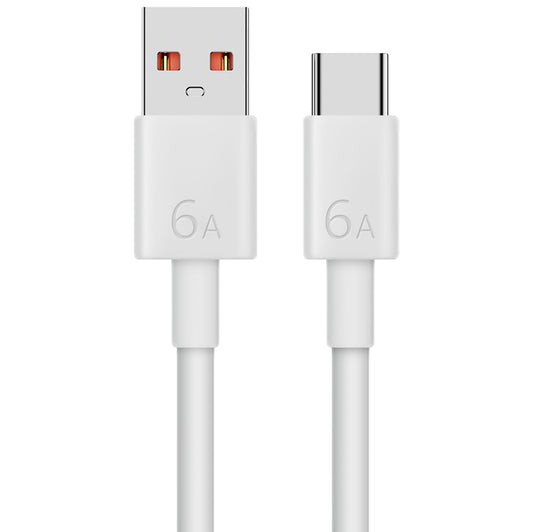 Кабел за пренос на данни и зареждане USB-A - USB-C Huawei, 66W, 1 м, бял 04072004