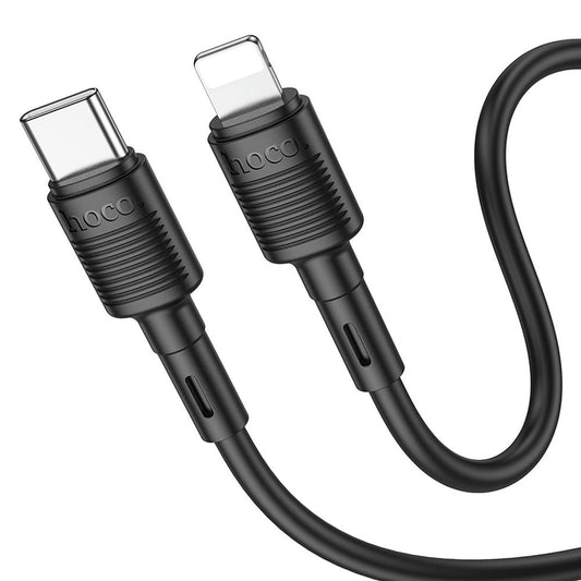 HOCO X83 Victory USB-C - Lightning кабел за данни и зареждане, 20W, 1 м, черен 