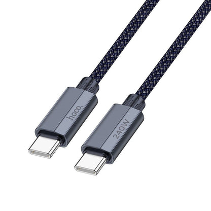 USB-C кабел за данни и зареждане - USB-C HOCO U134, 240W, 1,8 м, сив, USB-C 