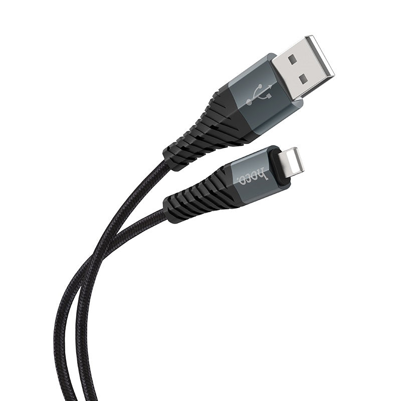 Кабел за данни и зареждане USB-A - Lightning HOCO X38 Cool, 18W, 1 м, черен 