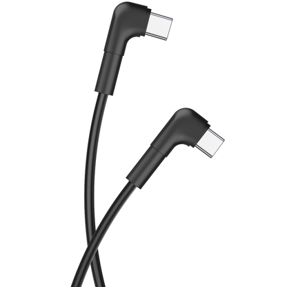 USB-C кабел за данни и зареждане - USB-C MaXlife MXUC-09 MXUC-09 ъглов, 60W, 1m, черен 