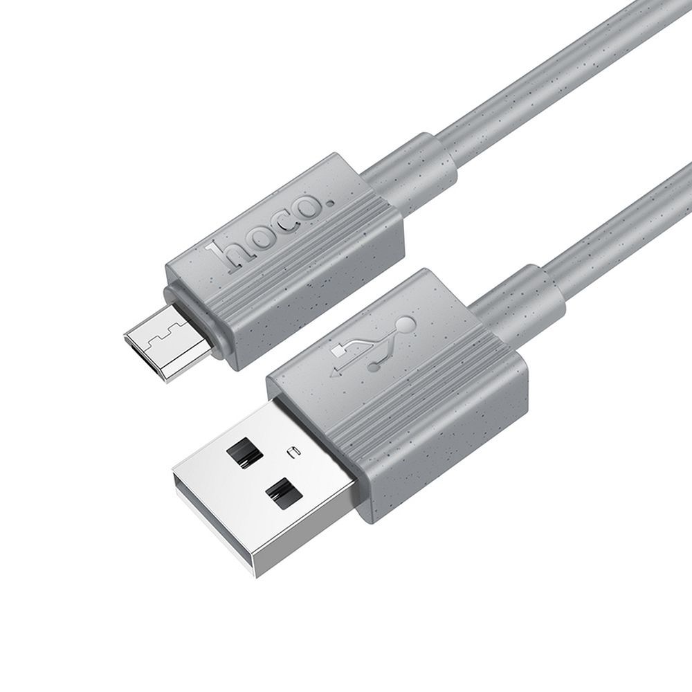 Кабел за данни и зареждане USB-A - microUSB HOCO X107, 18W, 1m, Сив