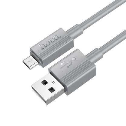 Кабел за данни и зареждане USB-A - microUSB HOCO X107, 18W, 1m, Сив