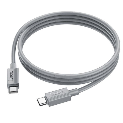 Кабел за данни и зареждане USB-C - USB-C HOCO X107, 60W, 1m, Сив
