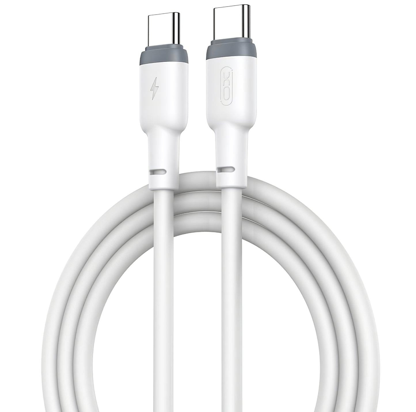 USB-C кабел за данни и зареждане - USB-C XO Design NB208B, 60W, 1m, бял 