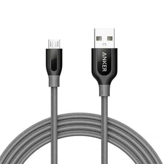 Кабел за данни и зареждане USB-A - microUSB Anker PowerLine+, 18W, 1,8 м, сив A8143HA1 