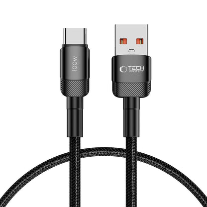 USB-A към USB-C Tech-Protect Ultraboost EVO, 100W, 0,25 м, черен 