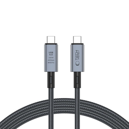 Кабел за данни и зареждане USB-C - USB-C Tech-Protect Ultraboost Max, 240W, 2 м, сив 