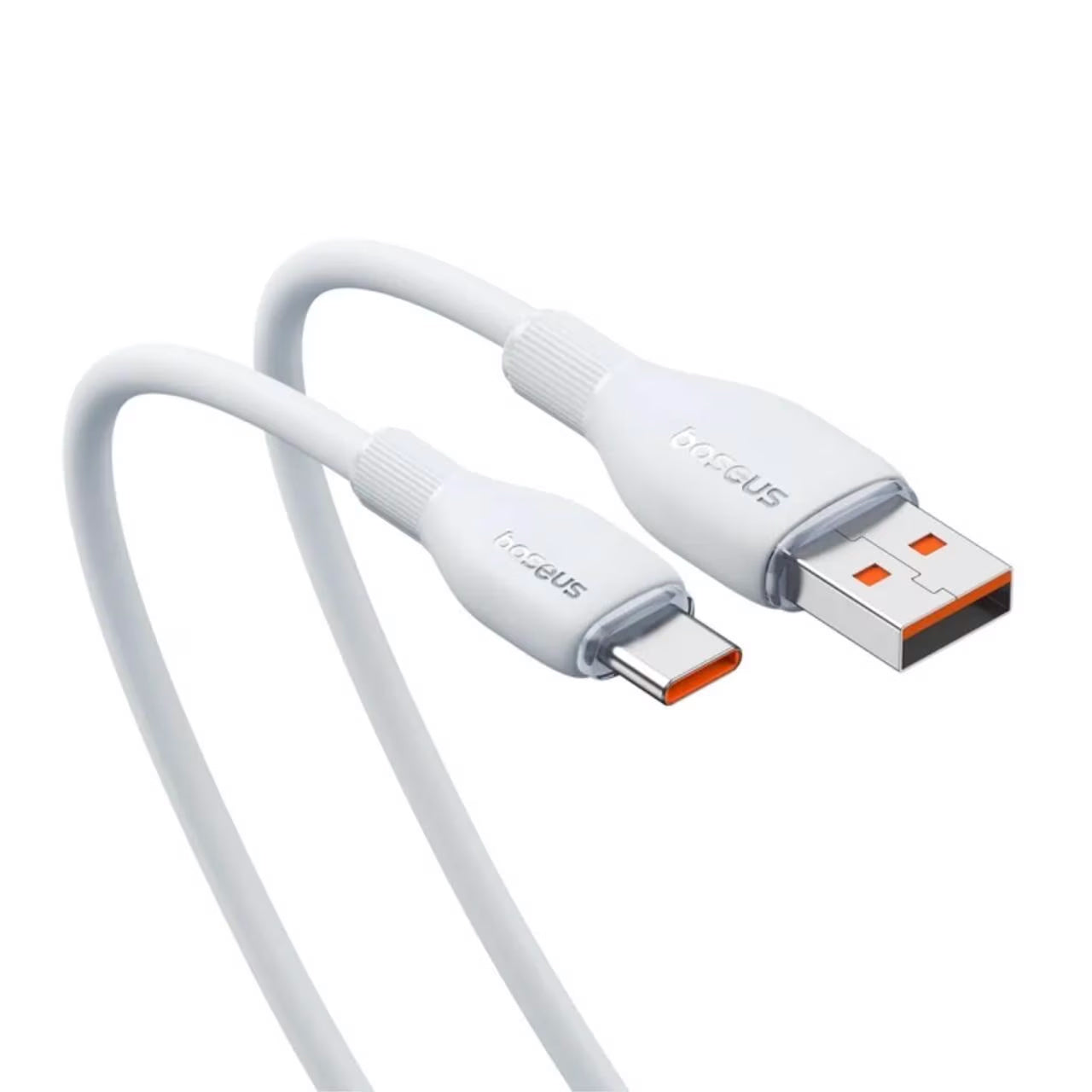 Кабел за данни и зареждане USB-A - USB-C Baseus Pudding, 100W, 1.2m, Бял