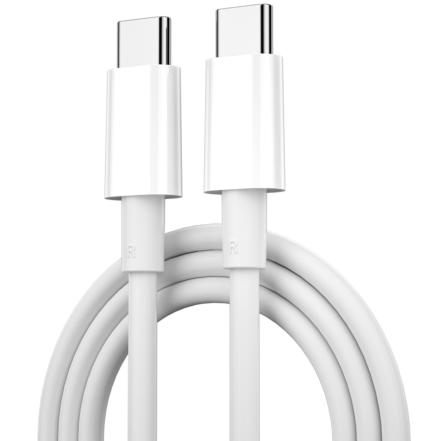 USB-C кабел за данни и зареждане - USB-C WiWu C008, 100W, 1,2 м, бял 