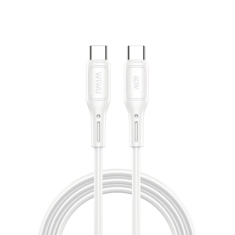 USB-C - USB-C кабел за данни и зареждане WiWu Wi-C043E Starlink, 60W, 1m, бял